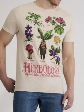 NWT Harry Potter Herbology Tee XL Unisex Warner Bros Hogwarts Botanical Shirt